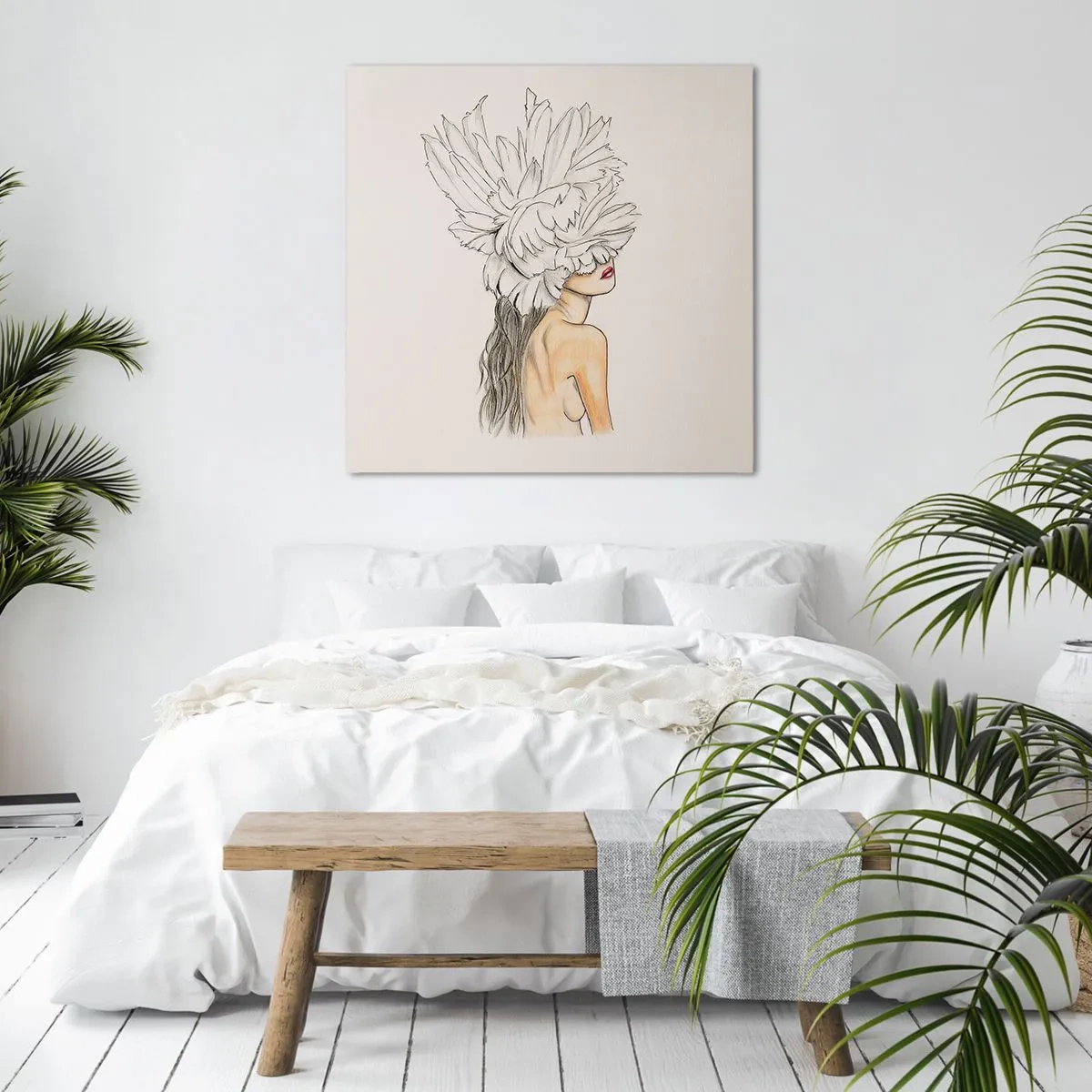 Schilderen op canvas - gekroonde schoonheid - 70x70 cm