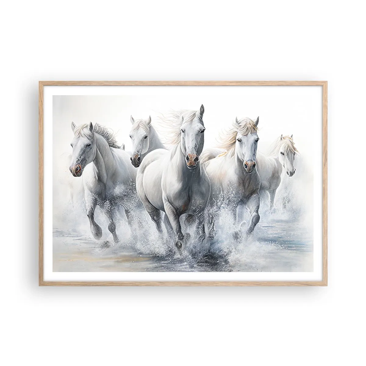 Een poster in een licht eiken lijst - Witte magie - 100x70 cm