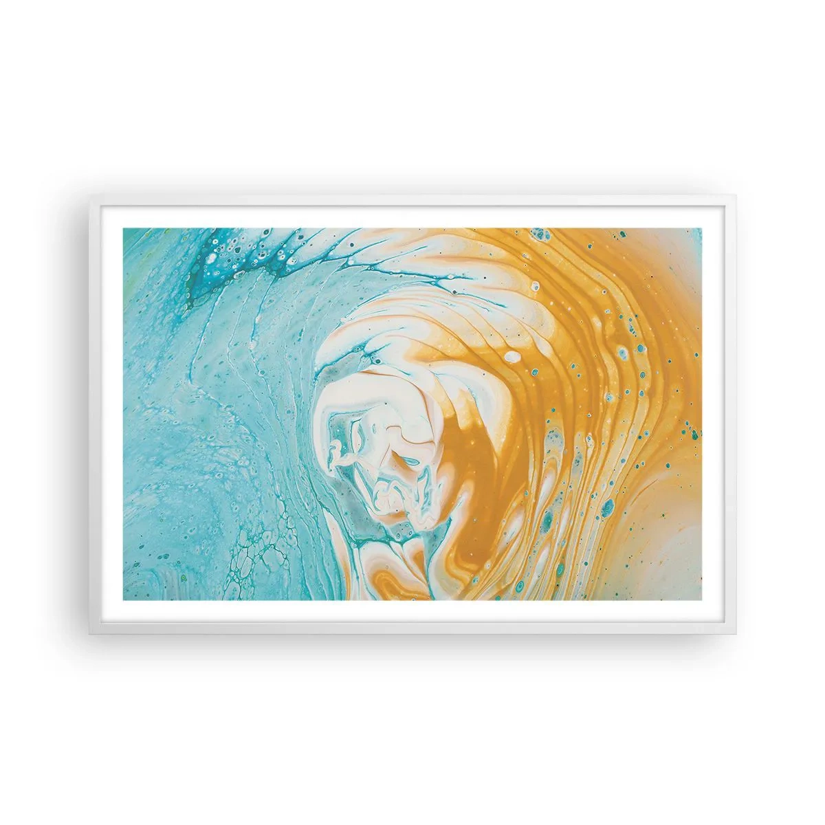 Poster in een witte lijst - Pastel werveling - 91x61 cm