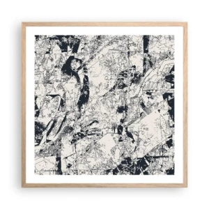 Een poster in een licht eiken lijst - Interpenetratie van tegenstellingen - 60x60 cm