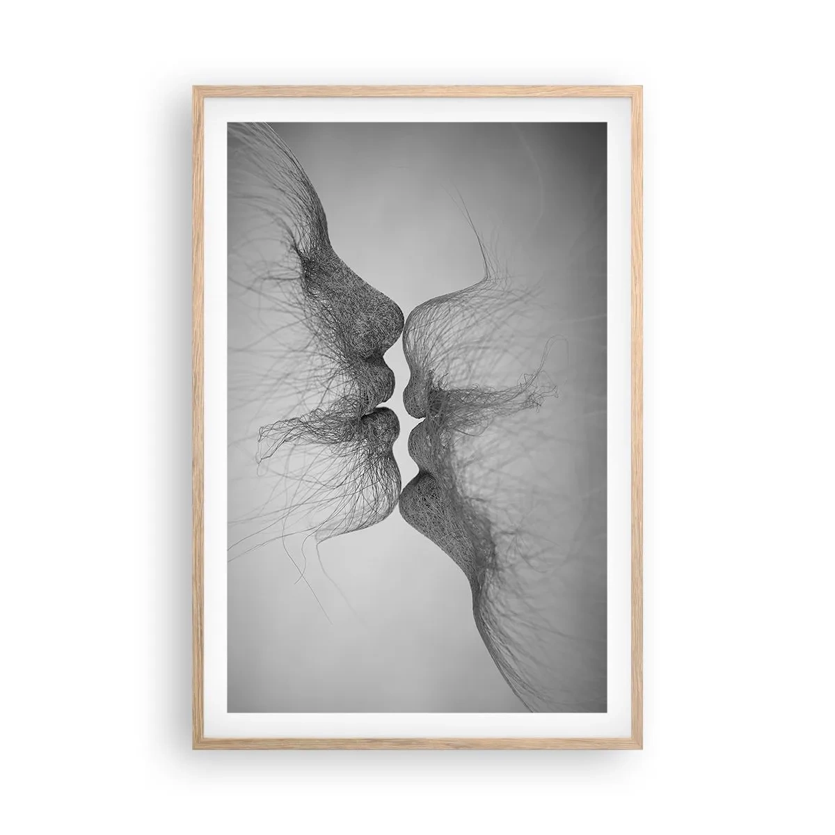 Een poster in een licht eiken lijst - Kus van de wind - 61x91 cm