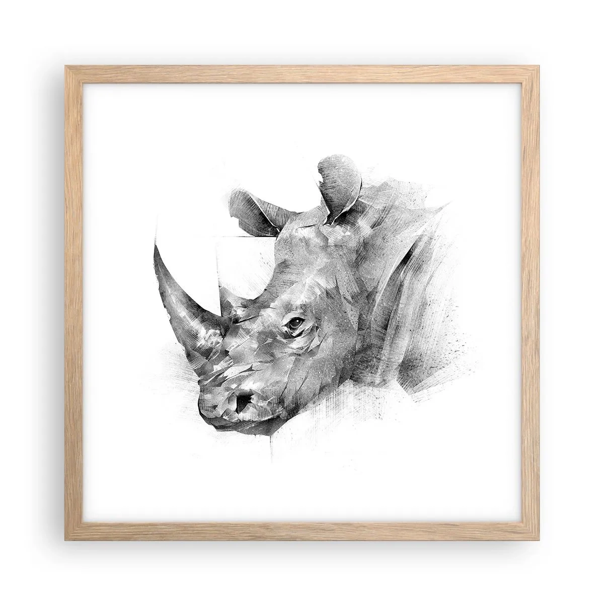 Een poster in een licht eiken lijst - Afrikaans portret - 40x40 cm