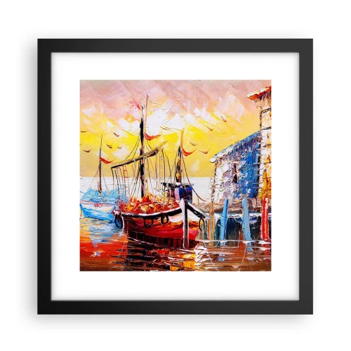 Poster in een zwarte lijst - Gelukkige terugkeer - 30x30 cm