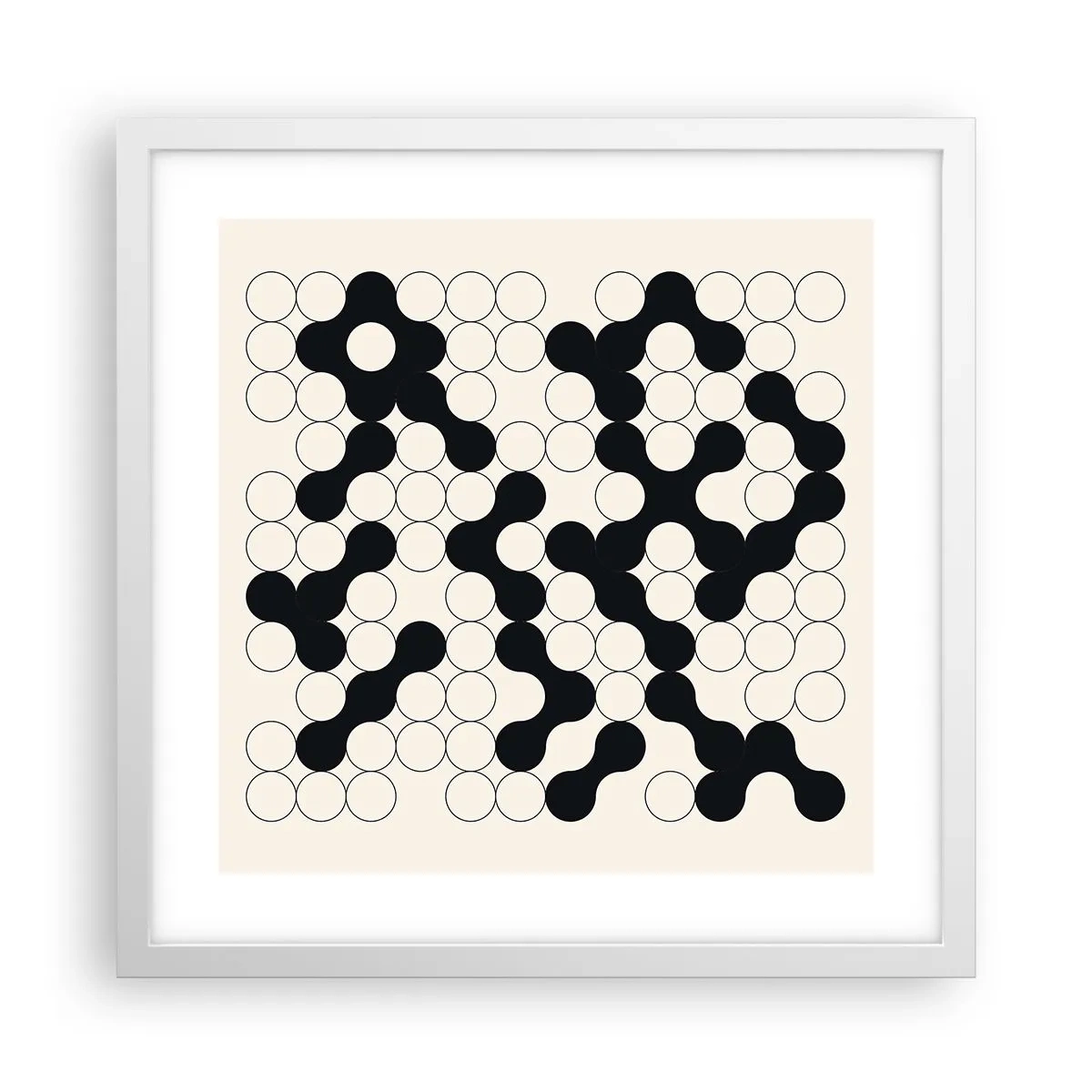 Poster in een witte lijst - Chinees spel – variatie - 40x40 cm