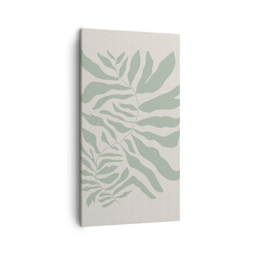 Schilderen op canvas - Smaragdgroene tak - 45x80 cm