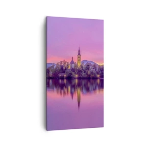 Schilderen op canvas - Een sprookjesachtig eiland in de schemering - 45x80 cm