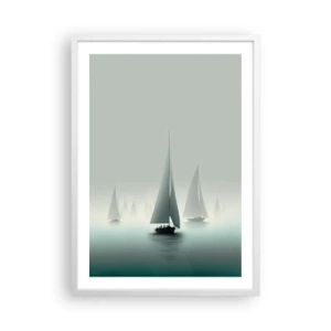 Poster in een witte lijst - Van mist gebouwd - 50x70 cm