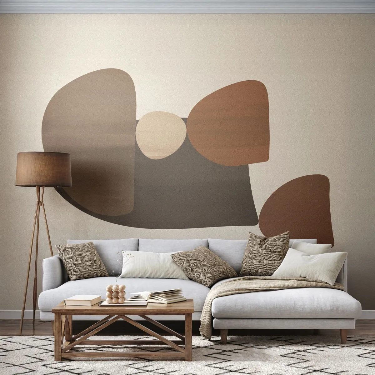Fotobehang Standard Eco - Compositie in brons - Abstractie, Deel, Moderne kunst - 450x315 cm