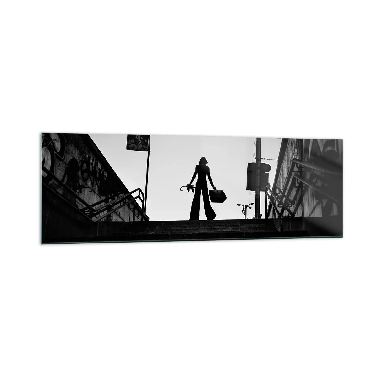 Schilderen op glas - Stedelijk dwalen - 160x50 cm