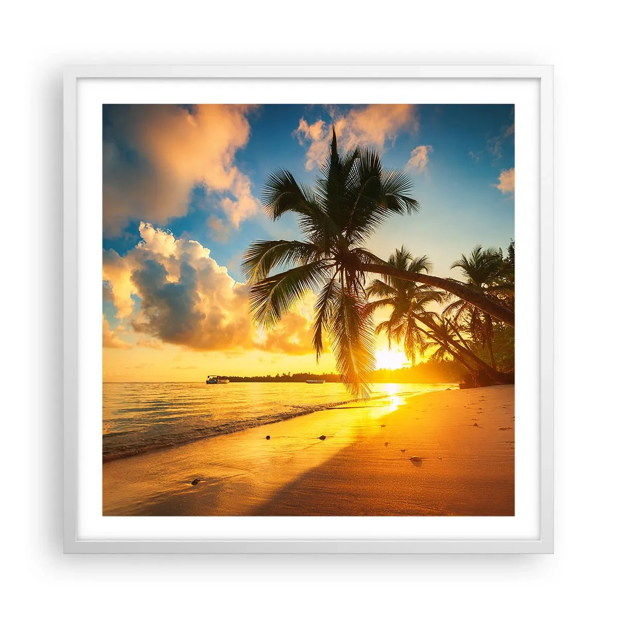 Poster in een witte lijst - Caribische droom - 60x60 cm