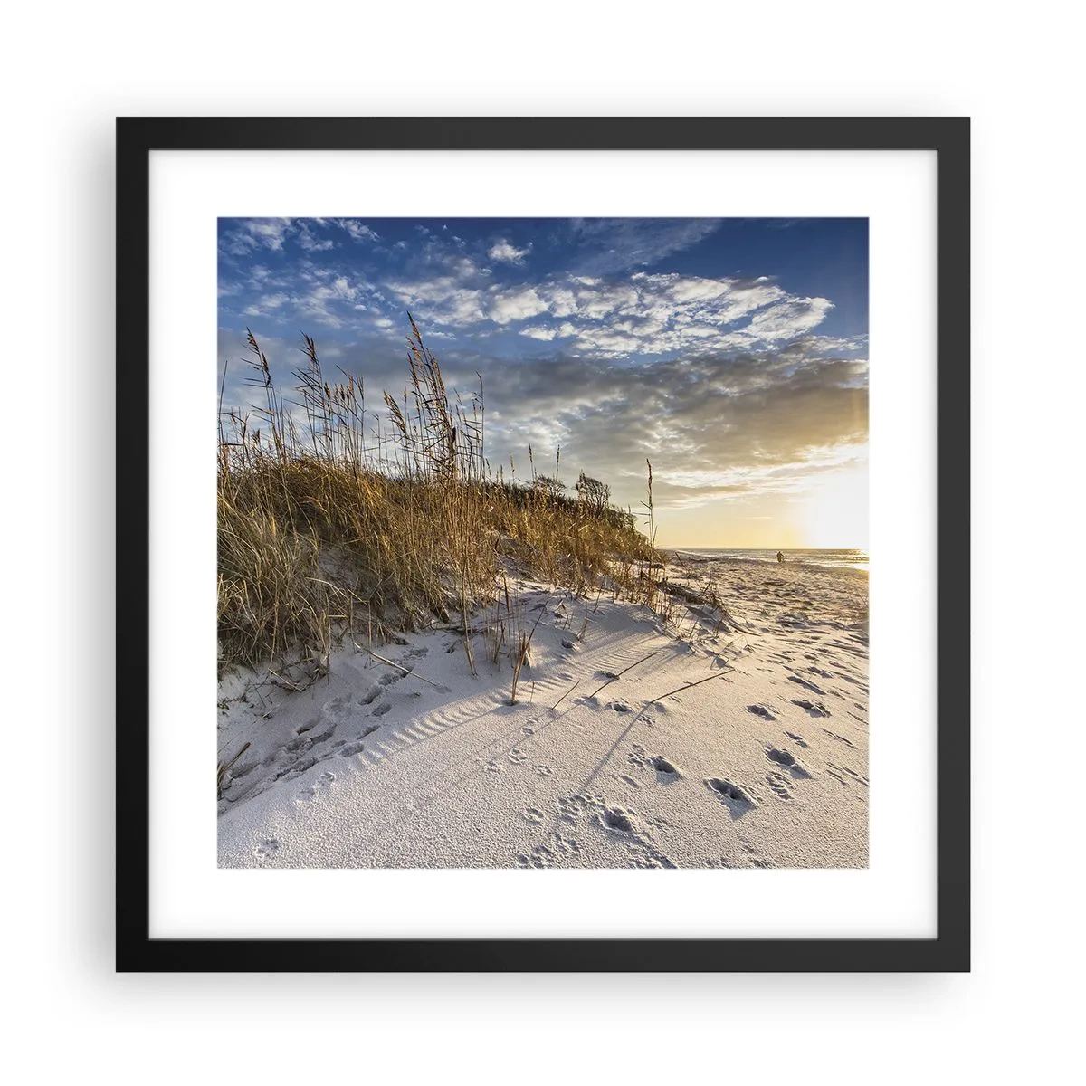 Poster in een zwarte lijst - Een uitnodiging voor een wandeling - 40x40 cm