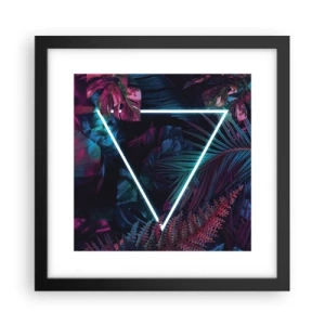 Poster in een zwarte lijst - Disco-achtige tuin - 30x30 cm