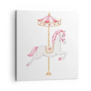 Schilderen op canvas - Hij raakte de grond rennend - 50x50 cm