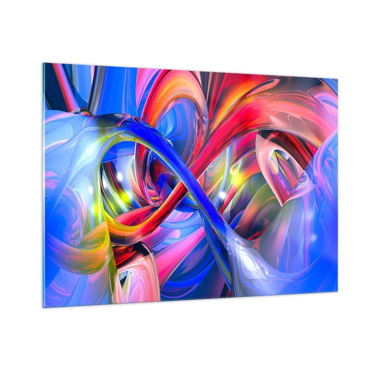 Schilderen op glas - Een dans van kleuren - 100x70 cm