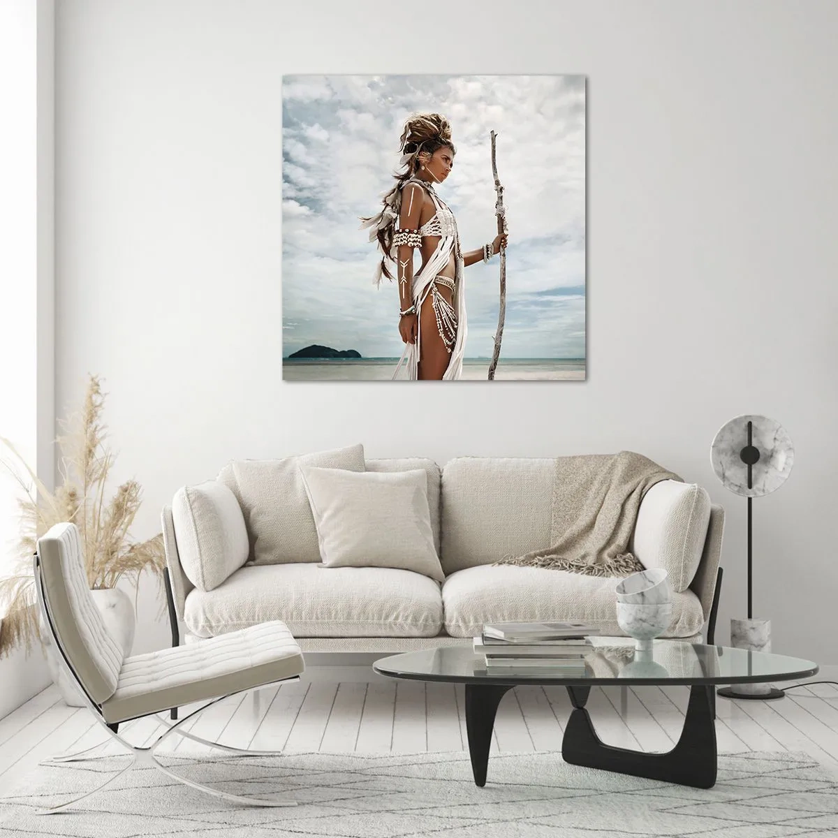 Schilderen op glas - Koningin van de tropen - 50x50 cm