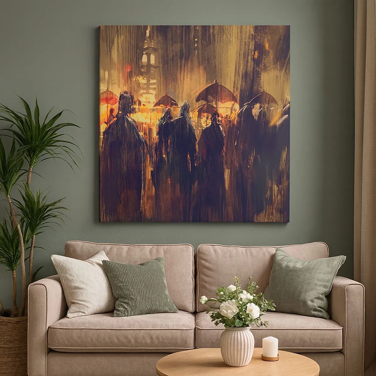 Schilderen op canvas - Volgelingen van de regen - 30x30 cm