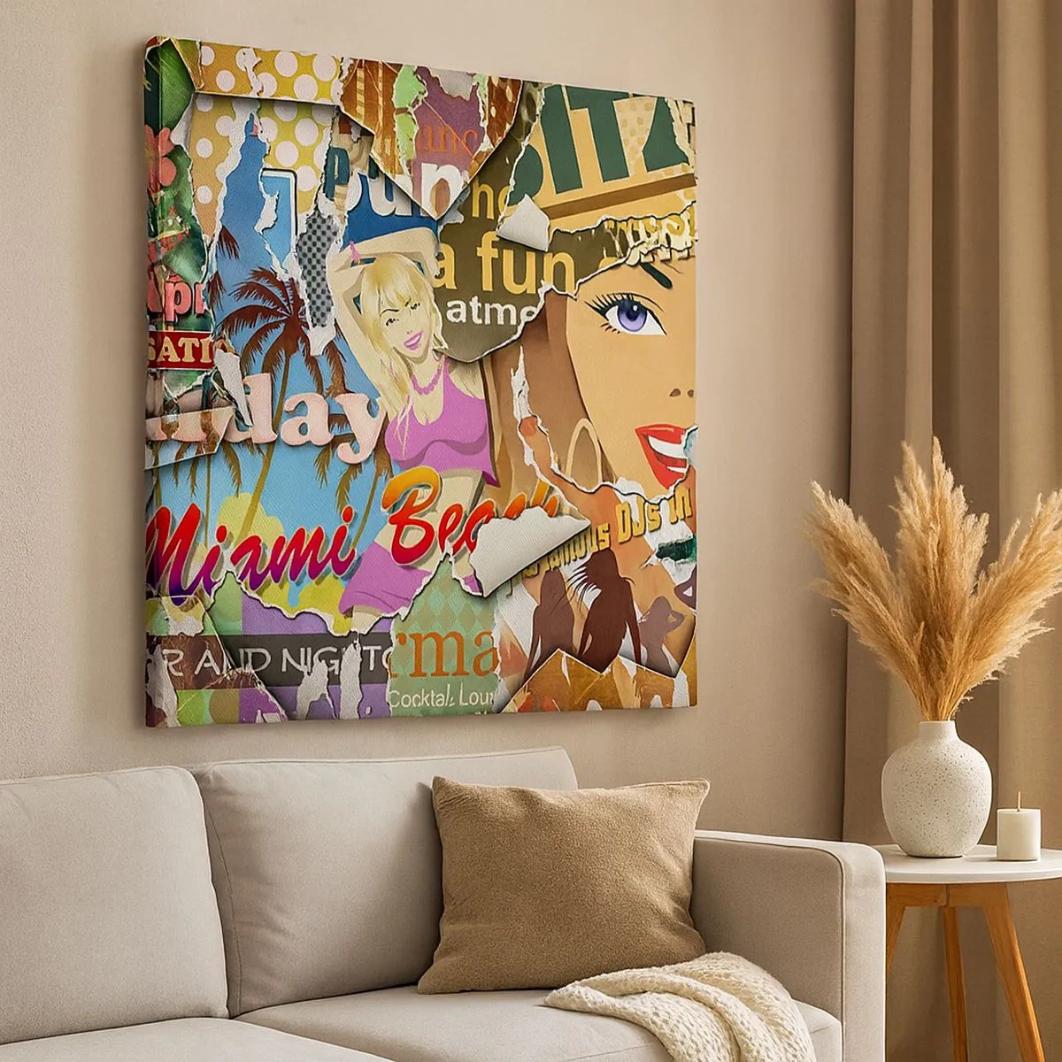 Schilderen op canvas - Zomerse flashbacks - 30x30 cm