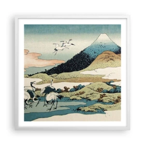 Poster in een witte lijst - In de Japanse geest - 60x60 cm