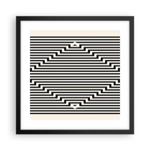 Poster in een zwarte lijst - Geometrische illusie - 40x40 cm
