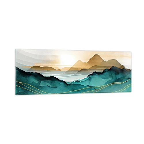 Schilderen op glas - Op de rand van abstractie – landschap - 90x30 cm