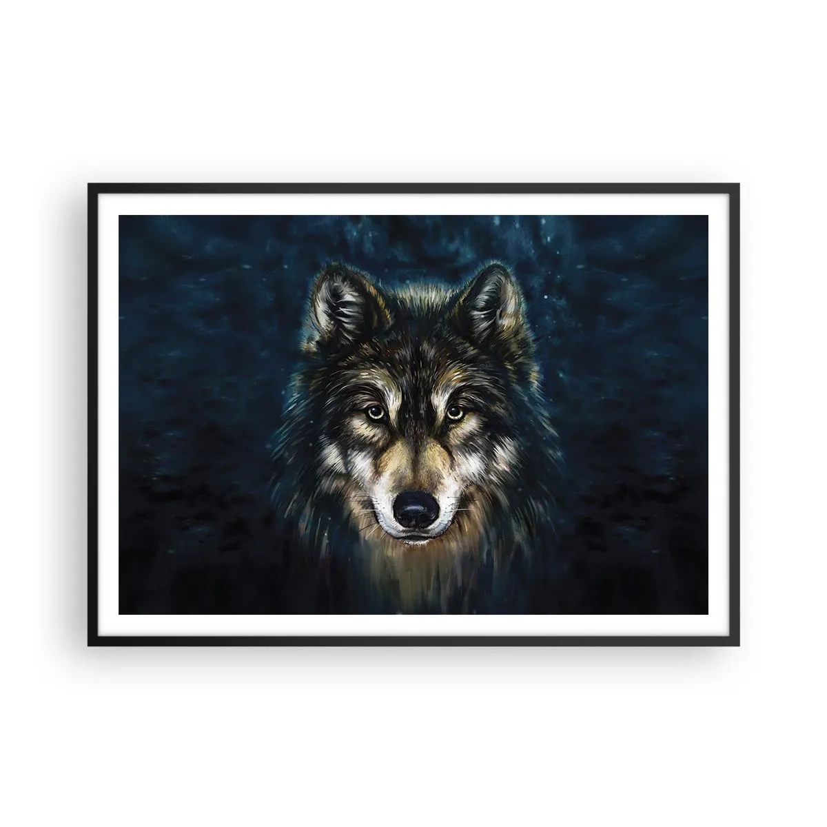 Poster in een zwarte lijst - Alfa? en omega - 100x70 cm
