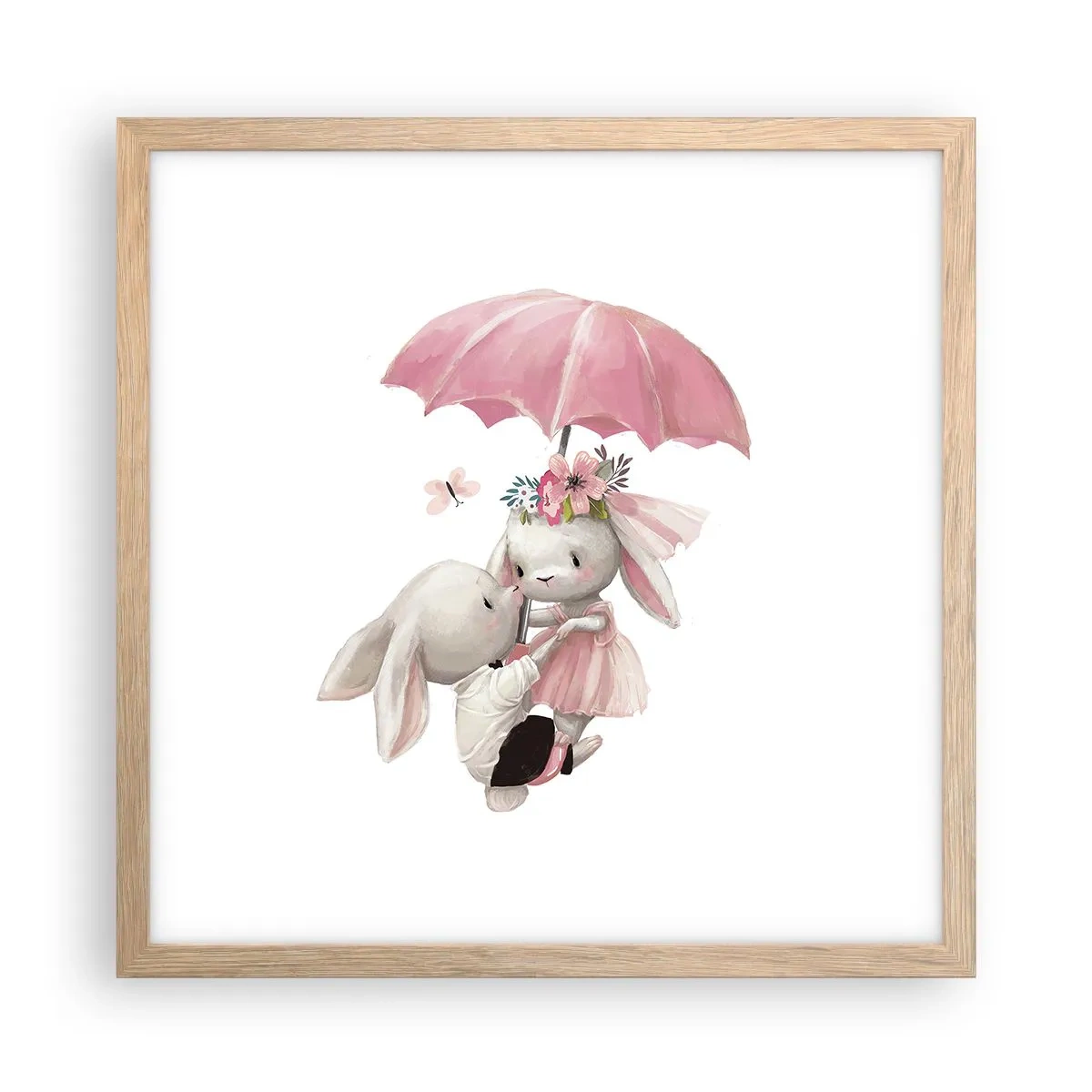 Een poster in een licht eiken lijst - Dit is liefde - 40x40 cm