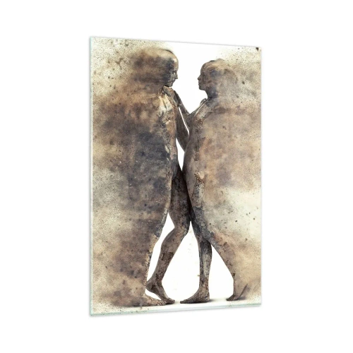 Schilderen op glas - Ze verrezen uit het stof tot liefde - 80x120 cm