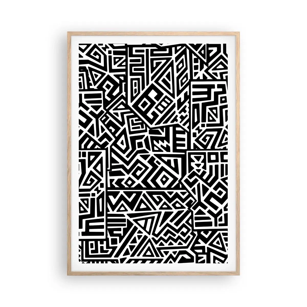 Een poster in een licht eiken lijst - Pre-Columbiaanse compositie - 70x100 cm