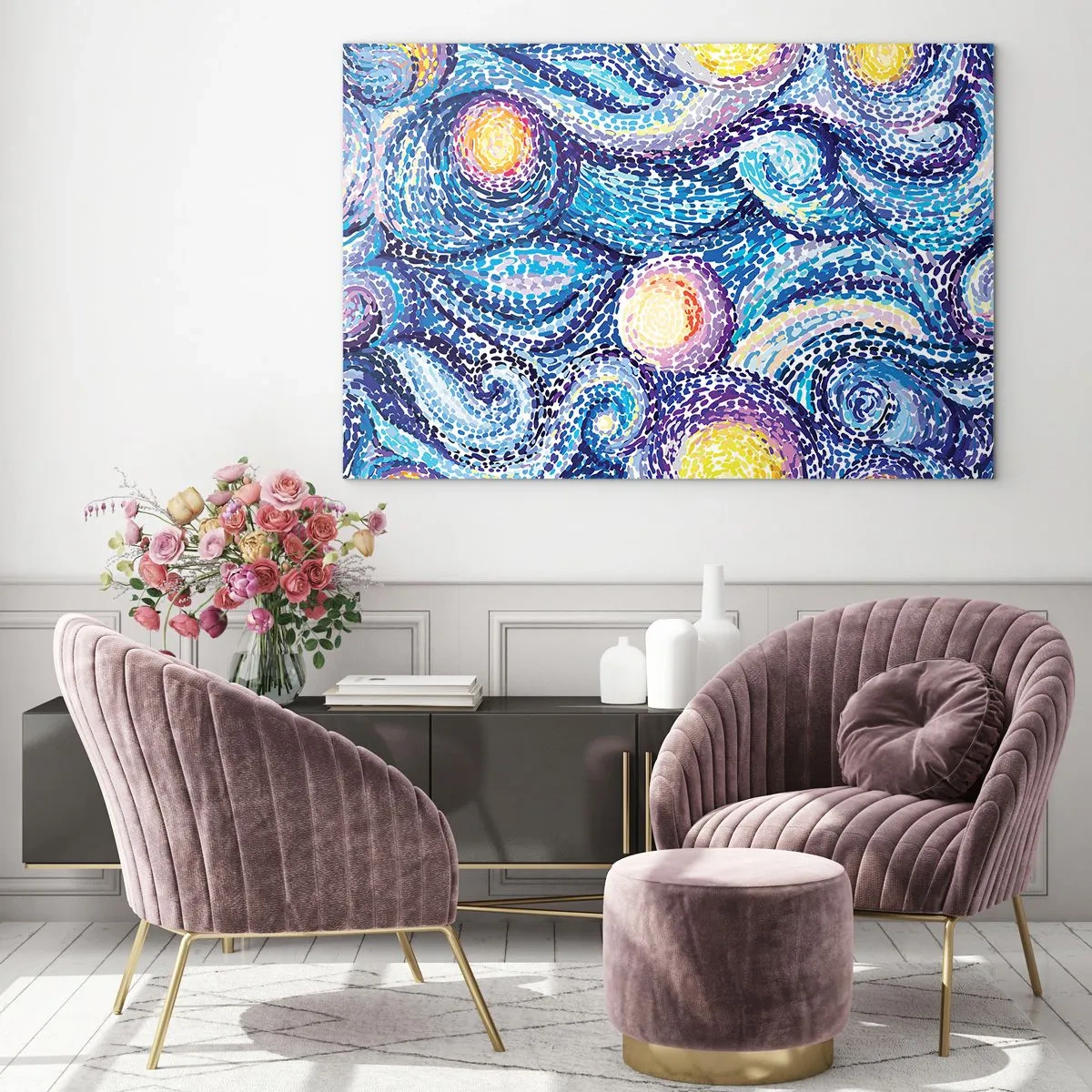 Schilderen op glas - Naar een schilderij van van Gogh - 100x70 cm
