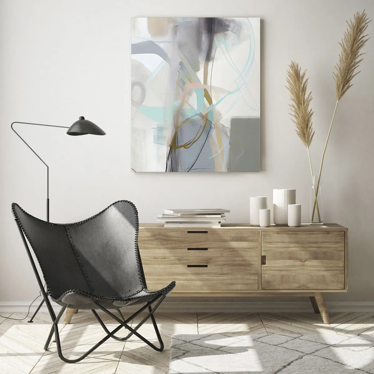 Schilderen op glas - Mistige abstractie - 50x70 cm