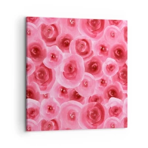 Schilderen op canvas - Rozen onder en boven - 60x60 cm