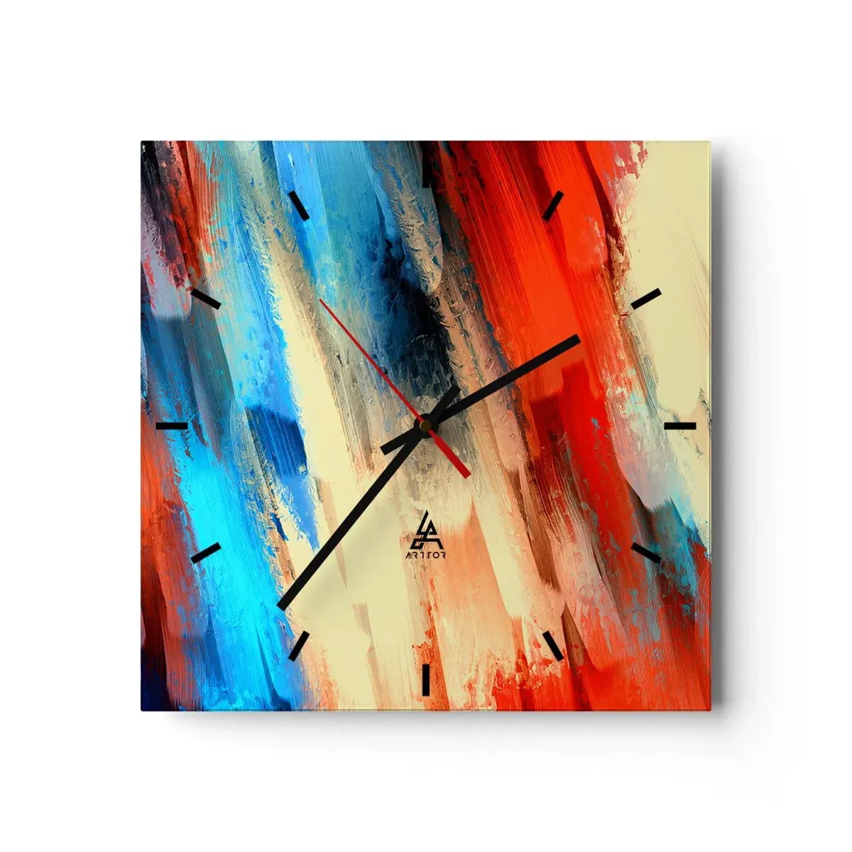Wandklok - Klok - Een cascade van kleuren - 30x30 cm