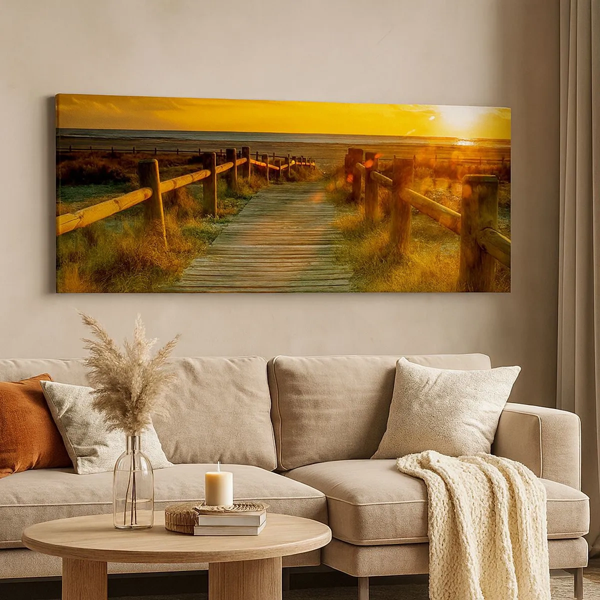 Schilderen op canvas - Badend in oud goud - 100x40 cm