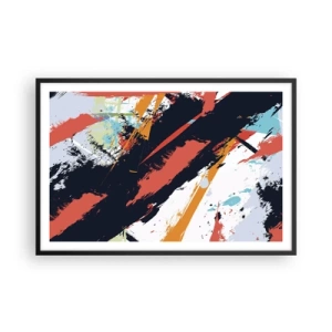 Poster in een zwarte lijst - Dynamische compositie - 91x61 cm