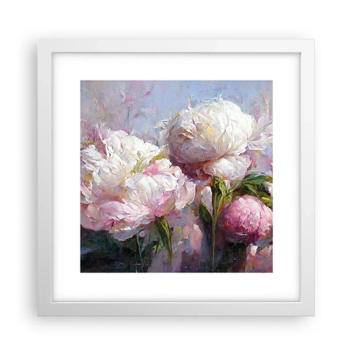 Poster in een witte lijst - Een boeket vol leven - 30x30 cm