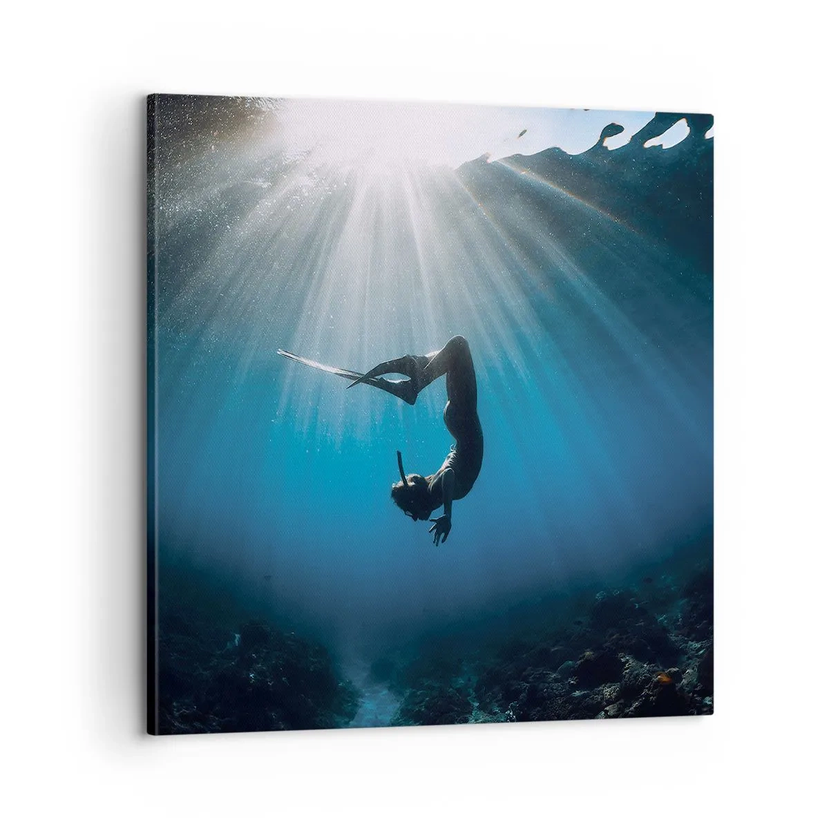 Schilderen op canvas - onderwaterdans - 60x60 cm