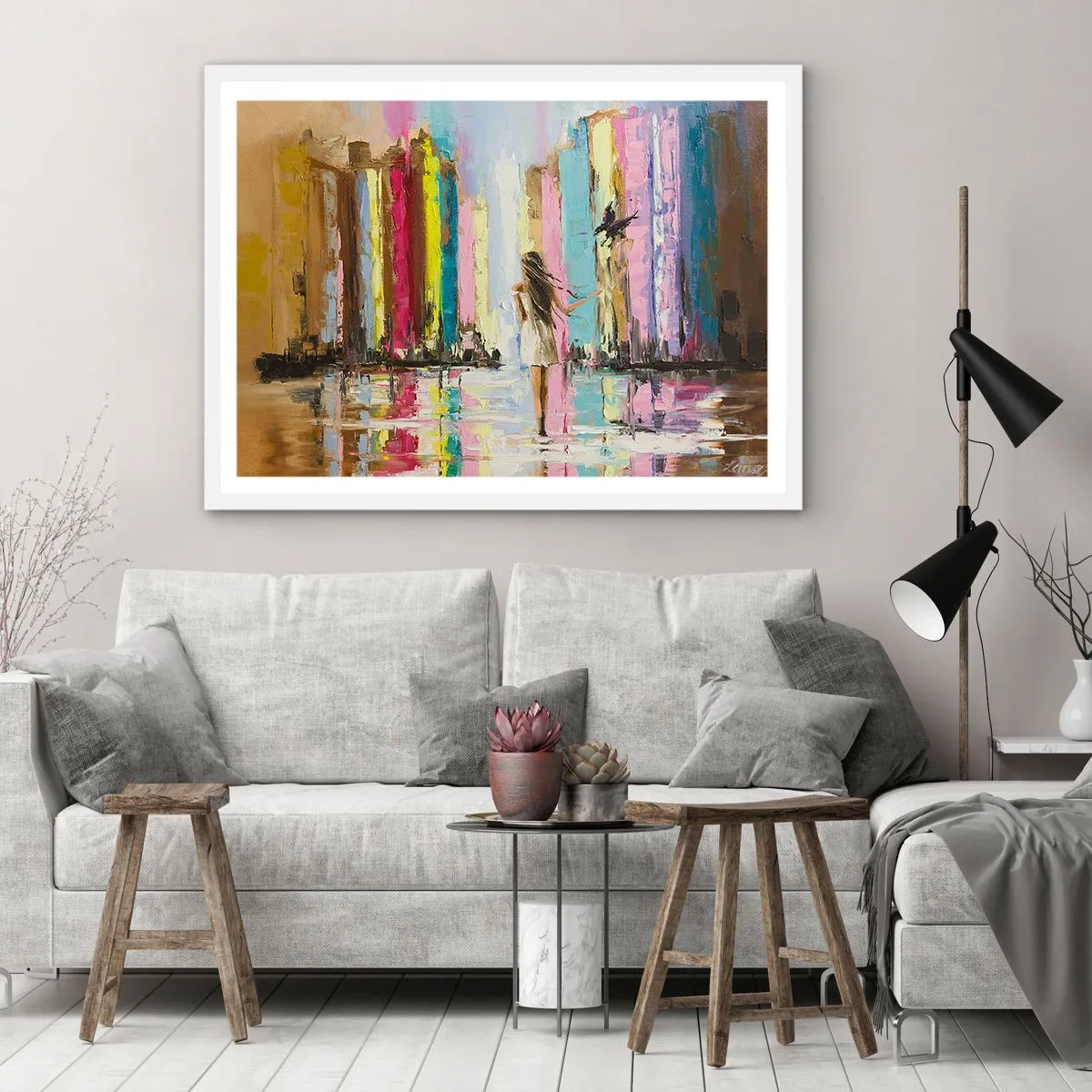 Poster in een witte lijst - Volg mij - 100x70 cm