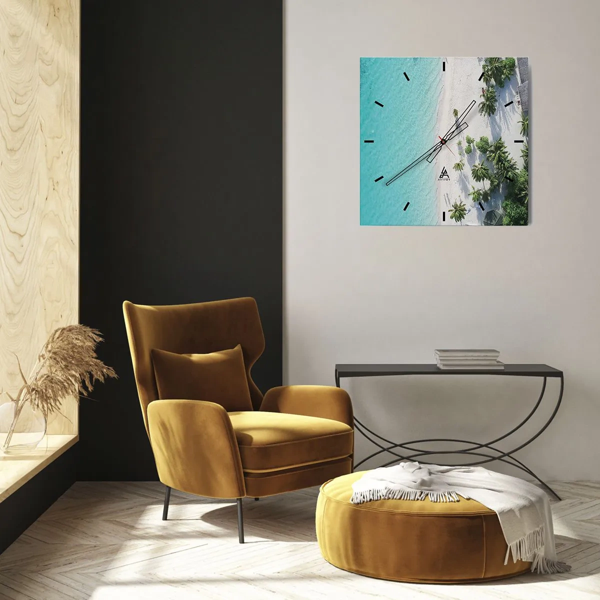 Wandklok - Klok - Een vakantie in het paradijs - 30x30 cm