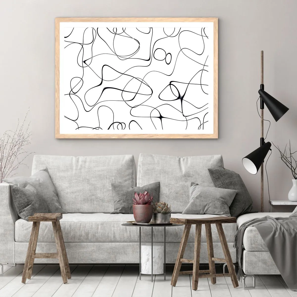 Een poster in een licht eiken lijst - Levenspaden, wisselvalligheden - 70x50 cm