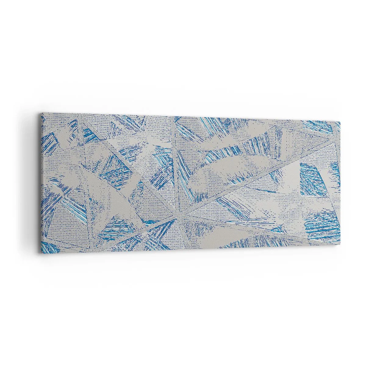 Schilderen op canvas - In een blauwgrijs labyrint - 120x50 cm