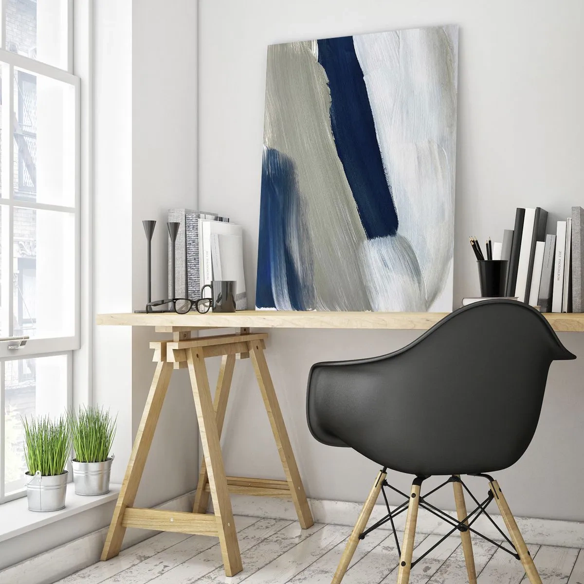 Schilderen op glas - Ontmoeting met witheid - 50x70 cm