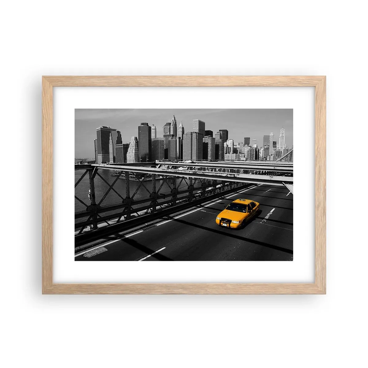 Een poster in een licht eiken lijst - De kleur van een grote stad - 40x30 cm