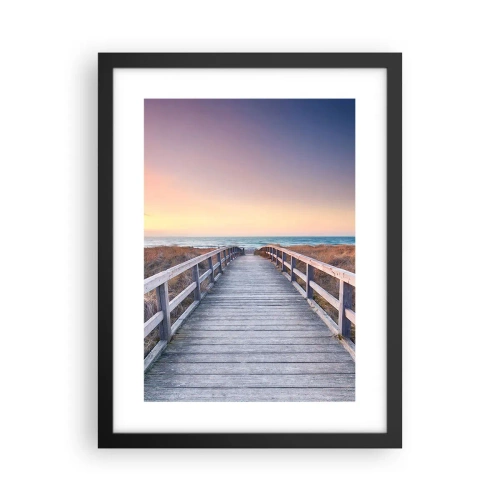 Poster in een zwarte lijst - Baltische avond aurora - 30x40 cm