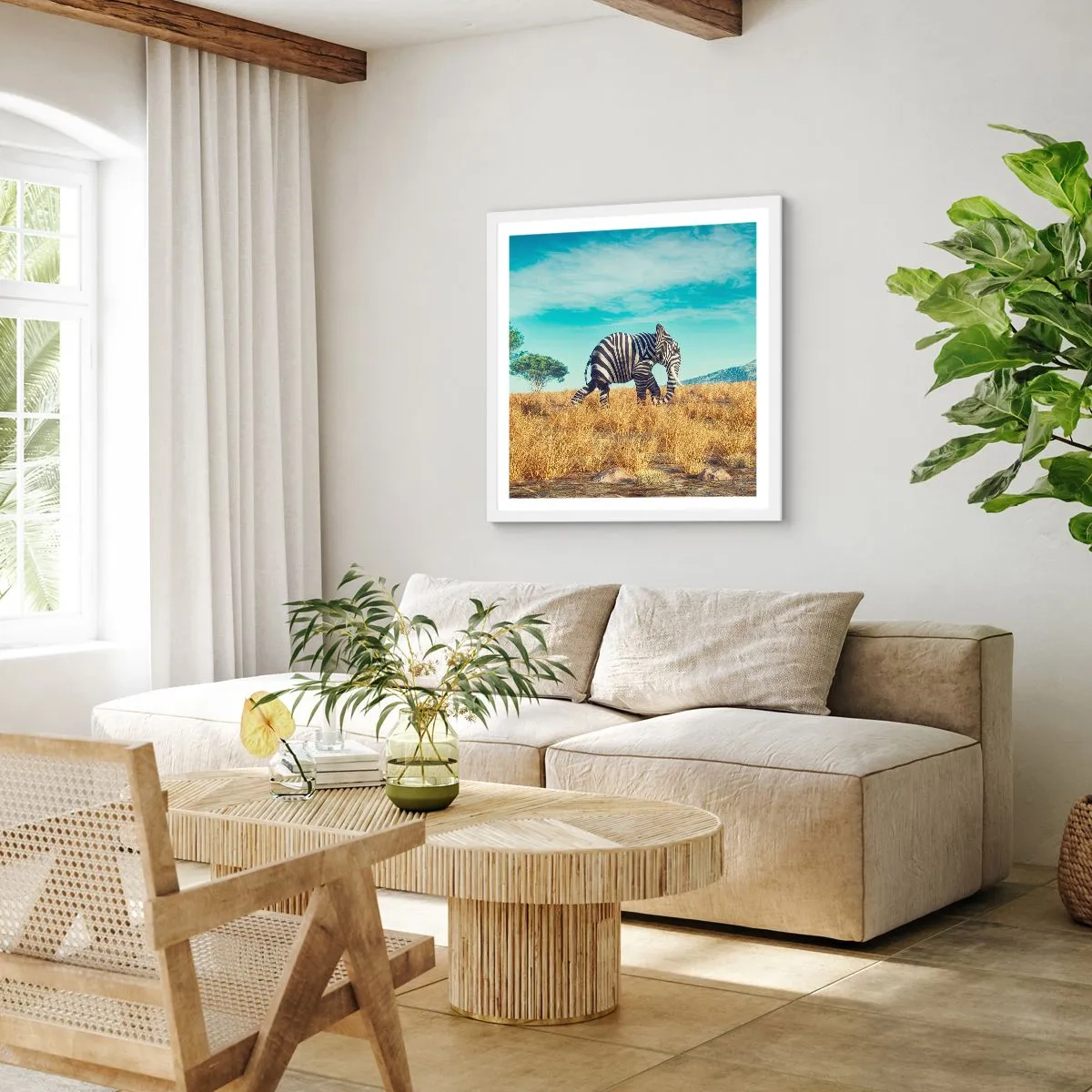 Poster in een witte lijst - Grijs is niet meer in de mode - 50x50 cm