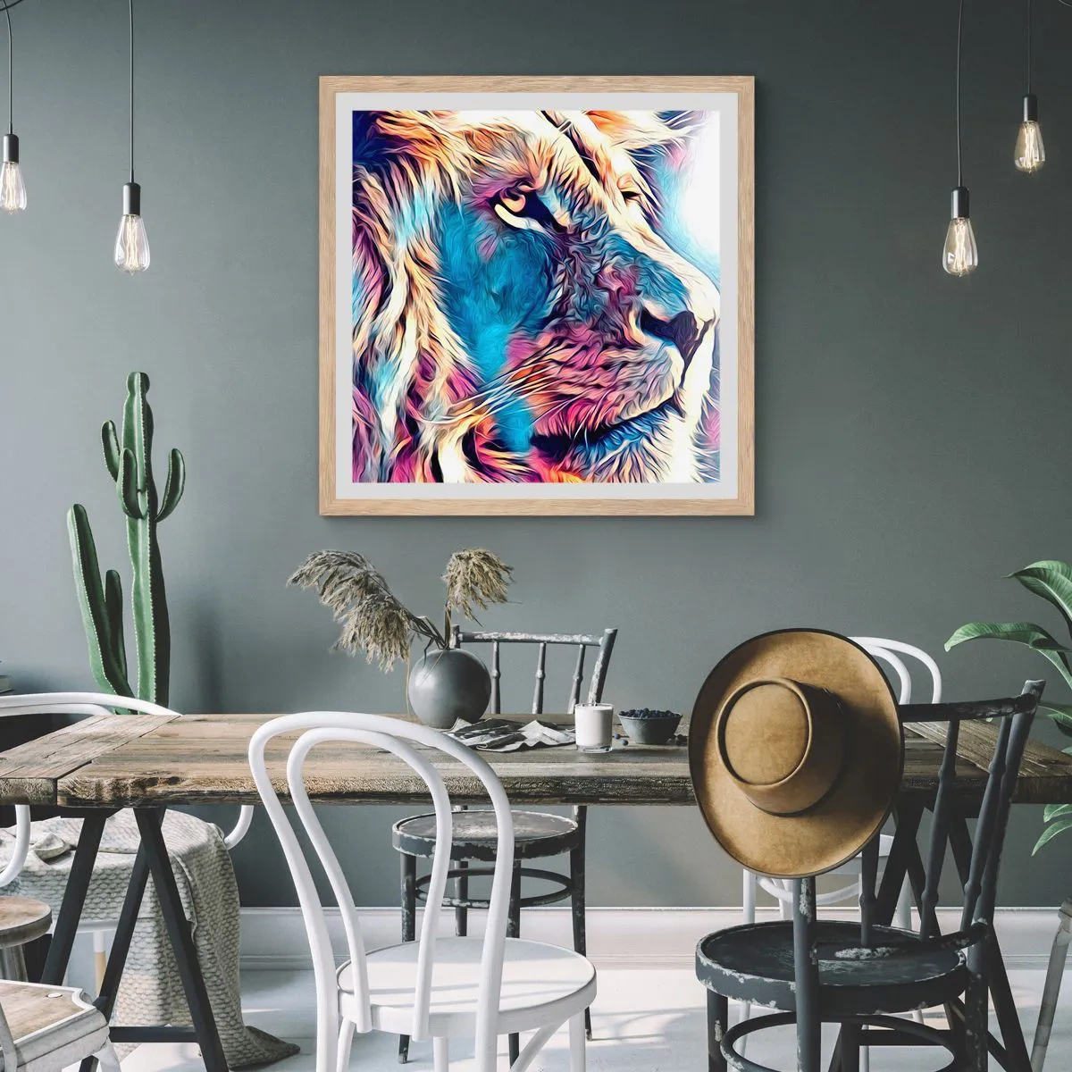 Een poster in een licht eiken lijst - De wijsheid van de natuur - 60x60 cm