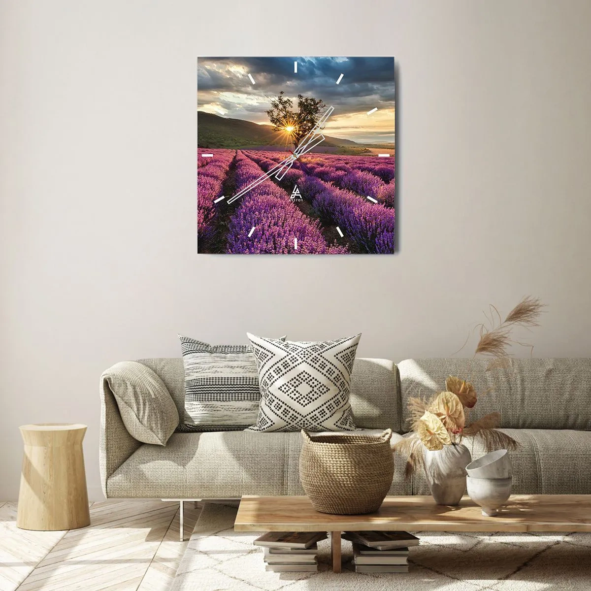 Wandklok - Klok - Lila gekleurd aroma - 40x40 cm