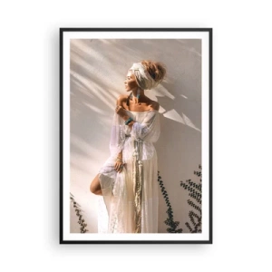 Poster in een zwarte lijst - De zon en het meisje - 70x100 cm