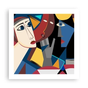 Poster - Een gesprek tussen kubisten - 50x50 cm