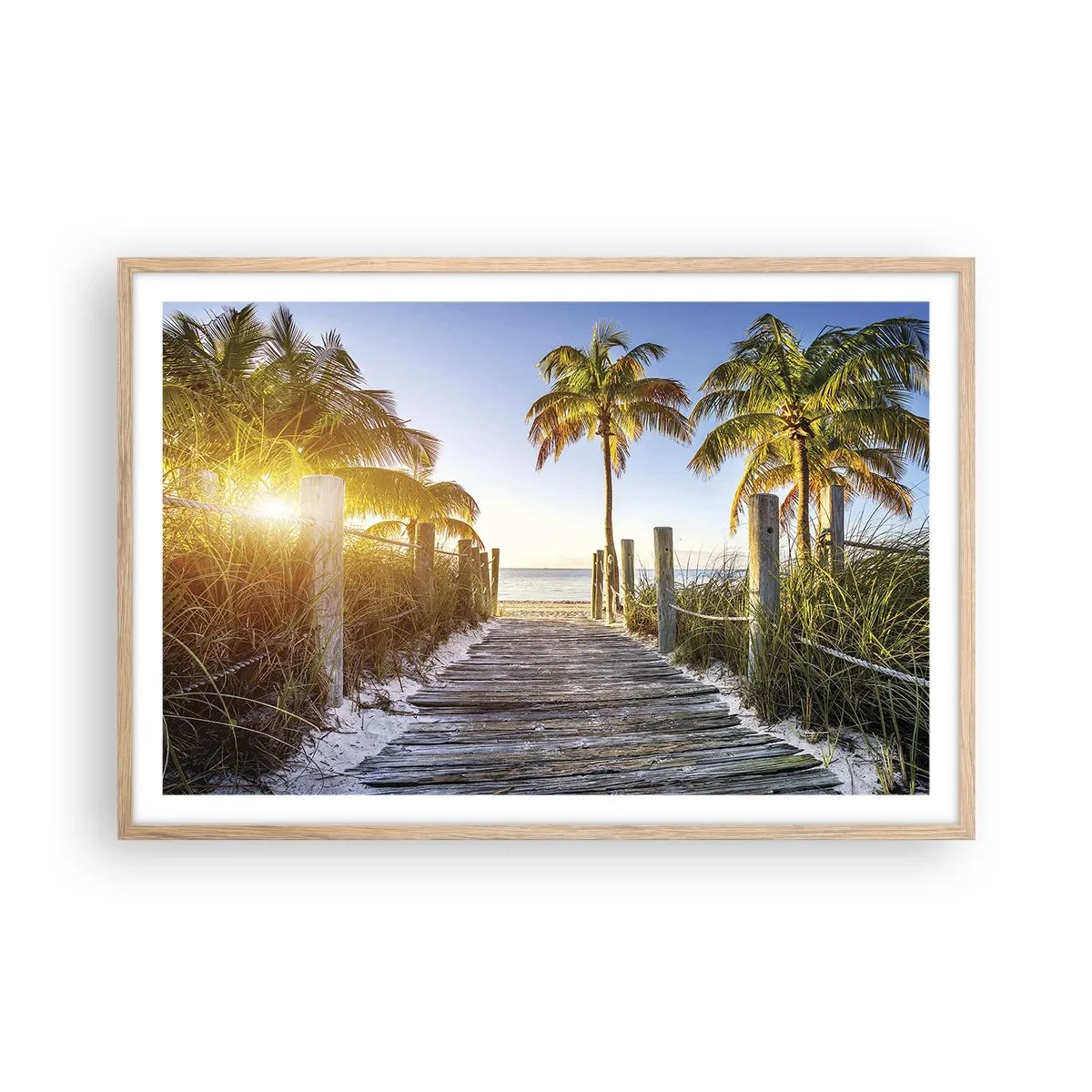 Een poster in een licht eiken lijst - Rechtstreeks naar het paradijs - 91x61 cm