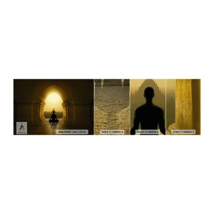 Fotobehang Monster Premium Canvas - Volledige harmonie - Meditatie, tempel, Boeddha - 100x30 cm